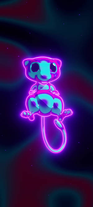 Светящ неонов Mew тапет — Pixel 11 Тапет