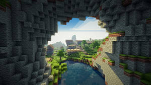 Minecraft големи пещерни стени гора HD тапет