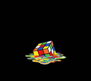 AMOLED тапет на разтопен Рубиков куб.