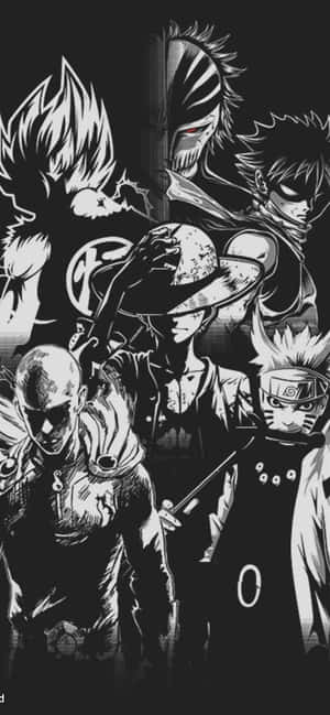 Luffy Black And White — Redmi Note 14S Тапет