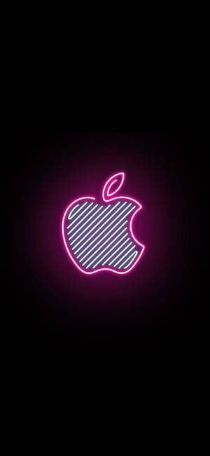 Розов неонов естетичен iPhone лого — iPhone 14 Тапет
