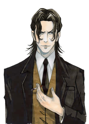Сакуя Тогане, енигматичния герой от Psycho-Pass, в сериозна поза. — Kindle Тапет