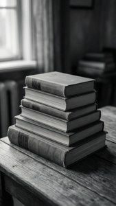 Винтидж куп книги в сива естетика — Сив естетика Тапет