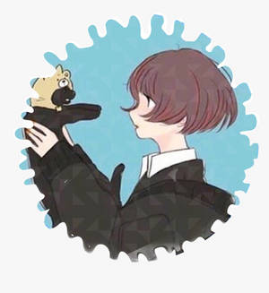 Сладка PFP на момиче с котка — Honor Magic V Тапет