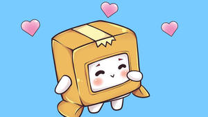 Сладък LankyBox Boxy на син фон — Сладък анимационен Тапет