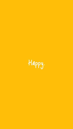 Сладък пастелно жълт естетичен с надпис Happy — Пастелно жълта естетика Тапет
