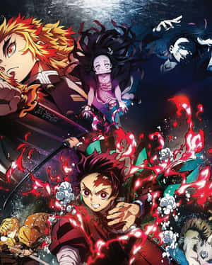 Сладък постер на филма Demon Slayer Mugen Train — Готин ловец на демони Тапет