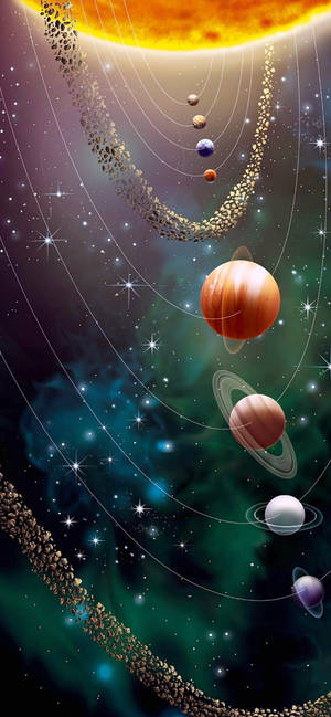 Solar System In The Cosmos wallpaper — iPhone 13 Pro Max Тапет