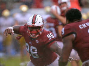 Снимка от 2016 г. на играчите от NC State Wolfpack Биджей Хил и Брэдли Чъб — Американски футбол Тапет