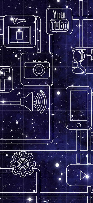 Социални медиа геометрични линии — Samsung S23 Ultra Тапет
