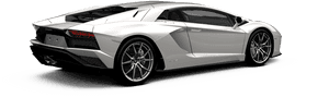 Сребрист Lamborghini Aventador отстрани