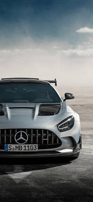 Mercedes AMG IPhone Бял Сребрист — iPhone 14 Тапет