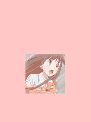 Тору Хонда от Fruits Basket в розов минимализъм — Минималистично аниме Тапет