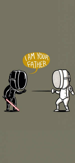 Фехтоване Star Wars пародия изкуство тапет — iPhone 12 mini Тапет