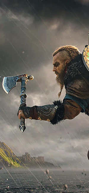 Фон за iPhone XS Assassin's Creed Valhalla — Samsung Galaxy S20 Тапет