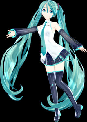 Miku Hatsune V3 Mmd H - Hatsune Miku Png, Transparent Png