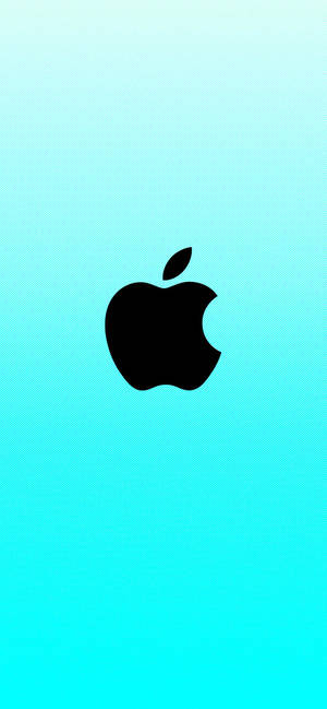 Циан син Apple лого тапет — iPhone 12 Pro Тапет