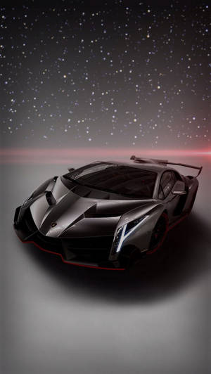 Черен Lamborghini iPhone под звездно небе — Черно Тапет