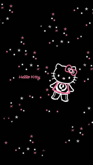 Черна Hello Kitty със звезди — Кот Нуар Тапет