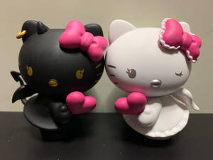 Черно-бяла Hello Kitty за Хелоуин тапет — Hello Kitty Хелоуин Тапет
