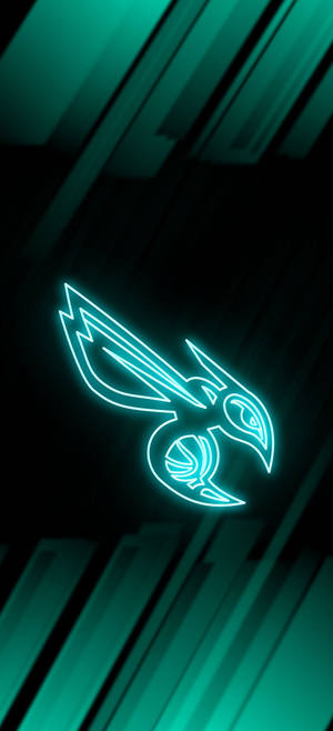 Charlotte Hornets емблема в неоново зелено тапет — iPhone Air Тапет