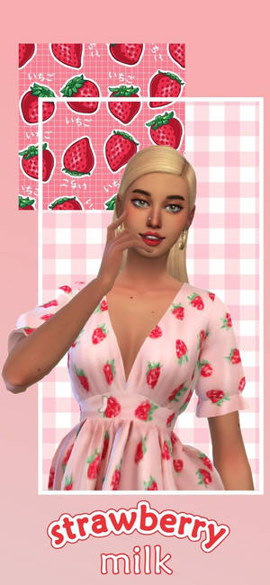 Strawberry Milk — Galaxy A08 Тапет