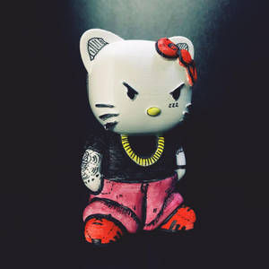 Тапет на ядосана Хелоу Кити за Хелоуин като хулиган — Hello Kitty Хелоуин Тапет